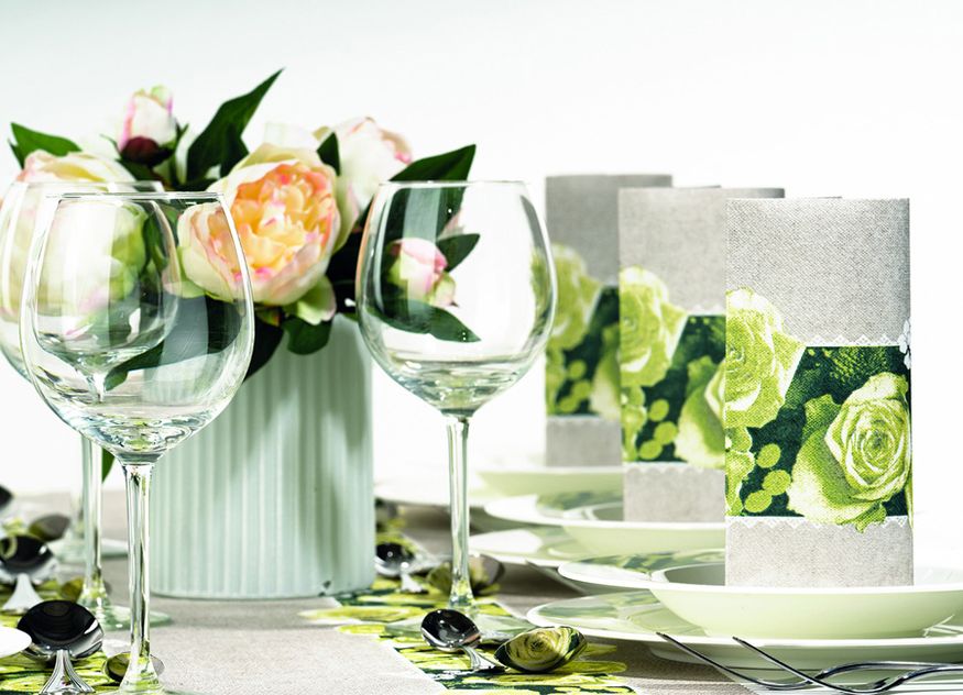 Mank Designed Paper Products Katalog 2020 Hotellerie Dessin Hochzeit Serie Lovely Roses gelb